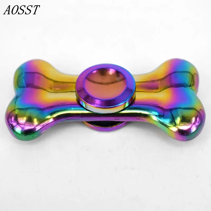 

(AOSST) 2017 Bone Colorful Fidget Spinner Hand Spinner Finger Two-Spinner Stress Wheel Fidget Toy