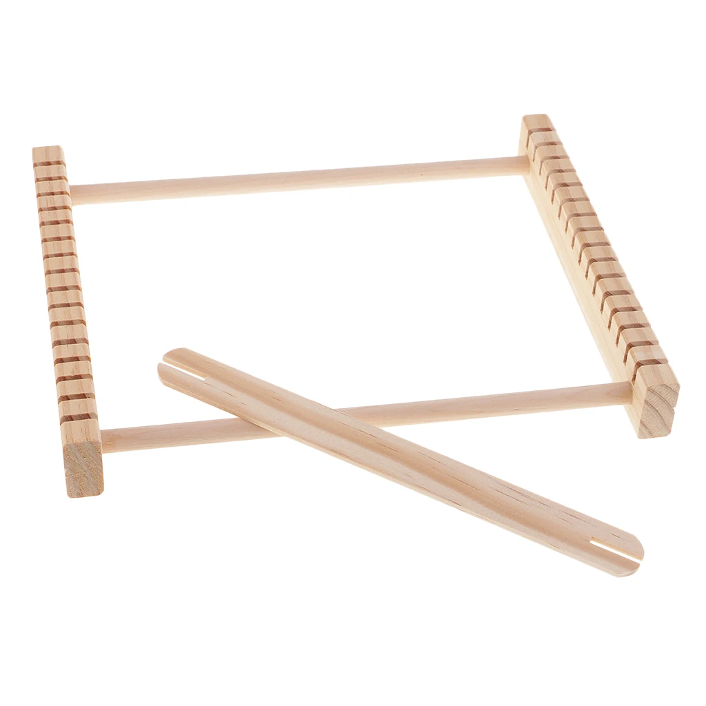 Children Kids Wooden Weaving Knitting Shuttle Loom Tapestry Hand-Knitted Machine DIY Craft Hand-Knitted Toys