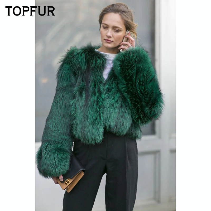 

TOPFUR 2019 New Fashion Winter Female Short Coats Real Fur Coat For Women Natural Fox Fur Outerwear & Coats Basic Jackets Short