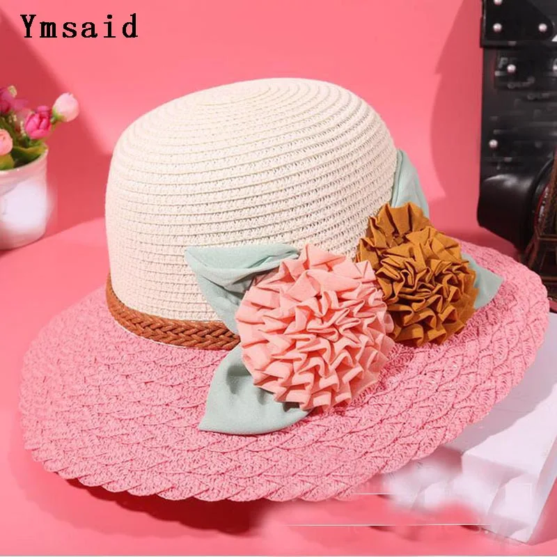 2017 أزياء المرأة طوي واسعة كبيرة بريم Ladies'Cap شاطئ الزهور الشمس قبعات قبعة من القش المرن قبعات صيفية للنساء 2017 أزياء المرأة طوي واسعة كبيرة بريم Ladies'Cap شاطئ الزهور الشمس قبعات قبعة من القش المرن قبعات صيفية للنساء