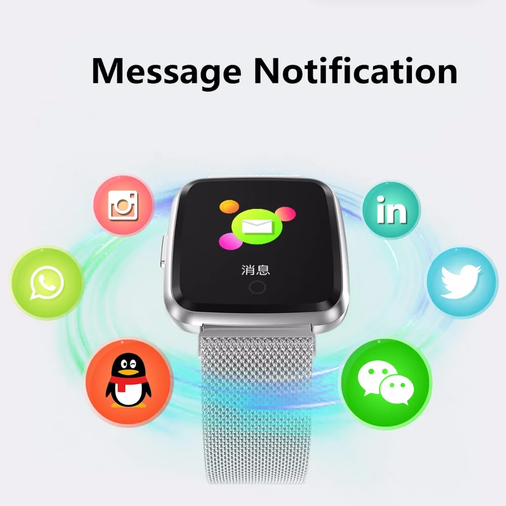 

Smart Watch Color Screen Waterproof Heart Rate Blood Pressure Monitor Replaceable Bracelet For Android IOS Xiaomi huawei phone