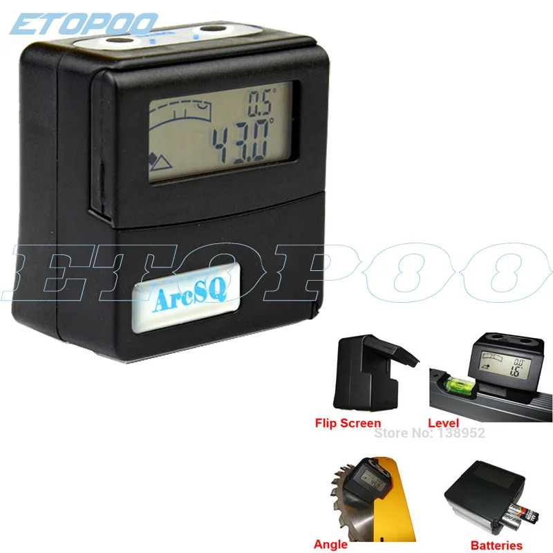 3-IN-1 Water-proof Angle Finder Angle Sensor Technology Tilt IP65 Digital Protractor Level Inclinometer Measuring tools Backlight Magnetic V-groove 360 Degree with Carrying Case WONDERSUNM 560-1