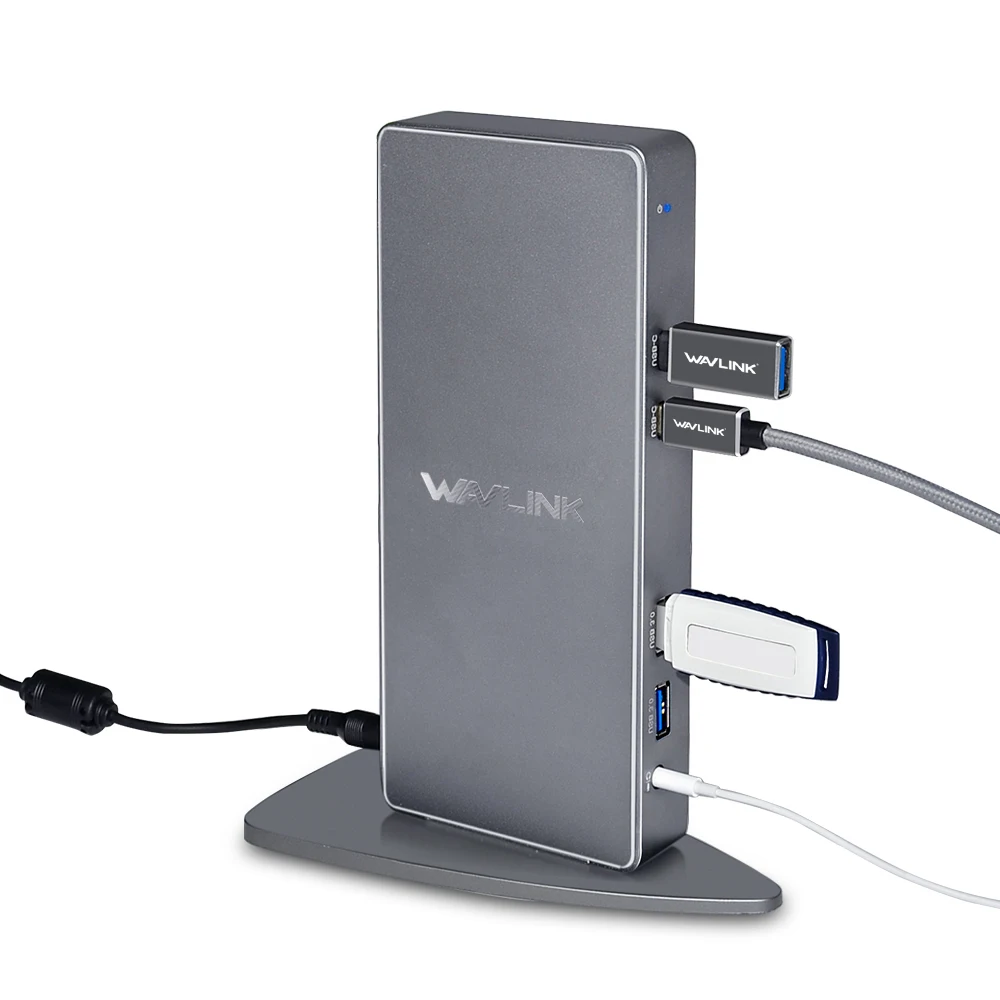 Wavlink Full HD 2048x1152 USB 3,0 tipo-C USB-C estación de acoplamiento Universal + RJ45/DVI/HDMI/VGA/MIC/puerto de Audio de DisplayLink para ordenador portátil - 4