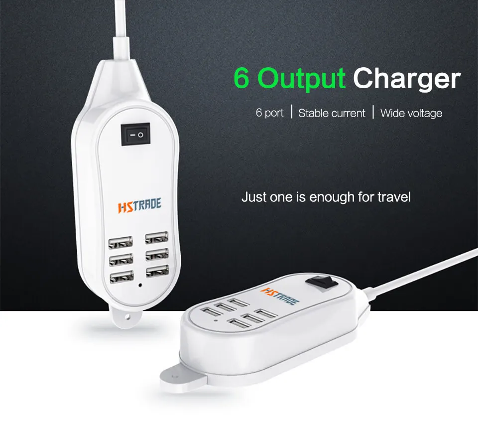 HSTRADE 6 منافذ USB شاحن آيفون باد سامسونج S8 S9 متعددة جدار شحن 5 V/3A الاتحاد الأوروبي محول القابس الهاتف المحمول العالمي