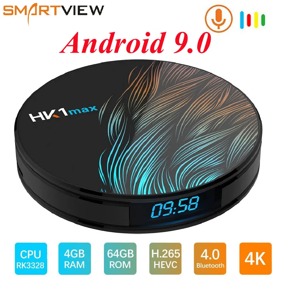 Android 9.0 Smart TV Box HK1 MAX Mini 2.4G/5G Wifi RK3328 Quad Core BT4.0 Set Top Box Media Player 4GB 64GB PK X96 mini H96 Max