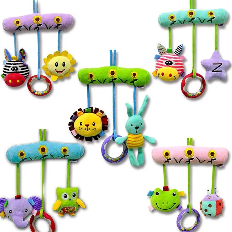 Mignon bébé jouets doux Musical nouveau-né enfants jouets Animal bébé Mobile poussette jouets en peluche jouant poupée Brinquedos Bebes en gros