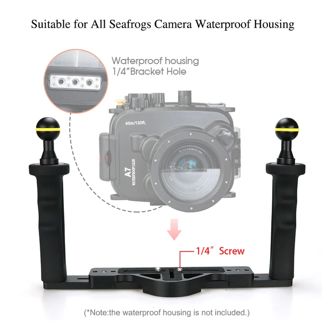 $US $73.13  Seafrog Diving Camera housing Handle Tray Grip Bracket shutter trigger for gopro Phone TG5 Sony Can