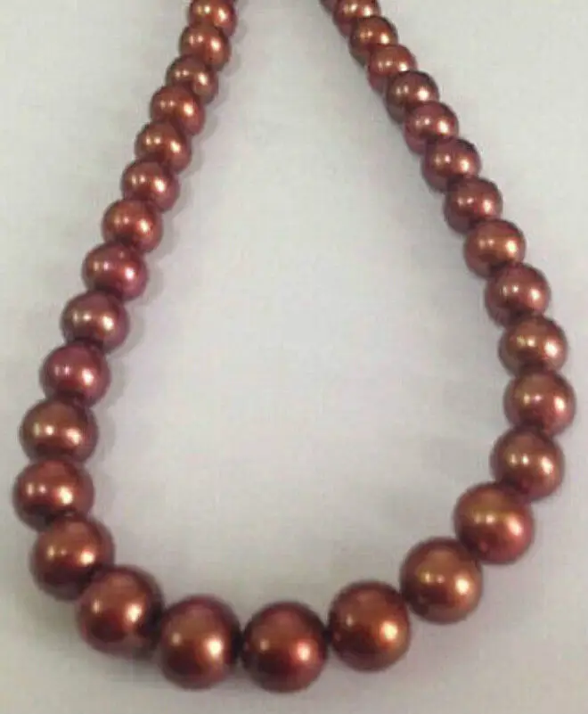 

Free Shipping AAA 10-11 MM NATURAL AKOYA Chocolate PEARL NECKLACE ^^^@^Noble style Natural Fine ()