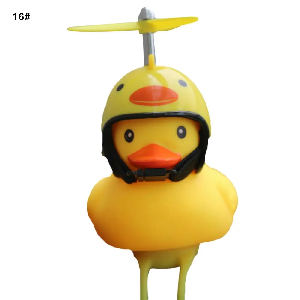 Sale Lovely Cute Duck Bicycle Ring Bell Mountain Bike Handlebar Cartoon Bike Lights Bell Squeeze Helmet Horn Lamp For Children Adults 8