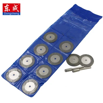 

Dongcheng 10pcs/set 30mm Mini Diamond Saw Blade Silver Cutting Discs with 2 Connecting Shank for Dremel Drill Fit Rotary Tool