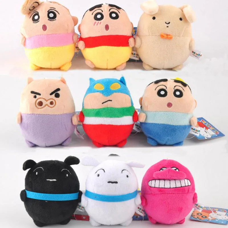 

1 Pc high quality Cartoon Crayon Shin Chan Plush toys cute Anime keychain bag Pendant plush toys for kids gift