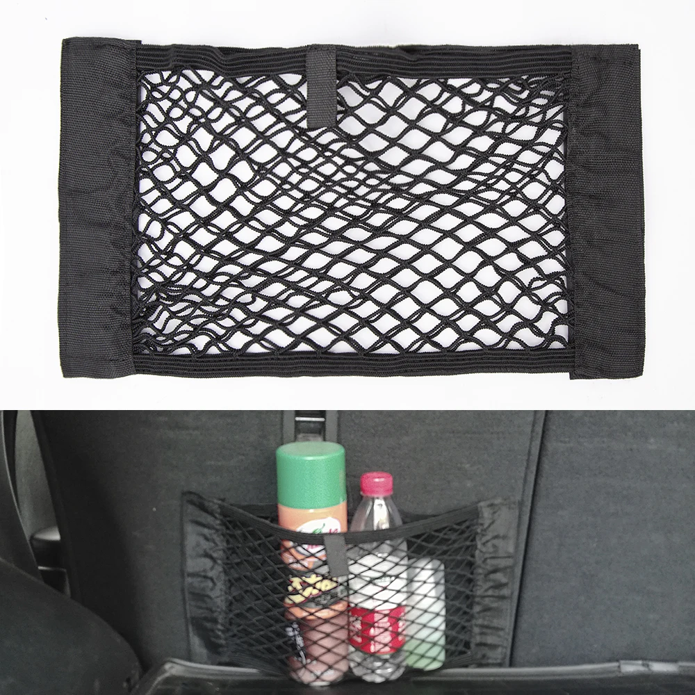 KAWOSEN Car Interior Nets 1pc 38*21CM Car Trunk Seat Back Elastic Mesh Net Car Styling Storage Bag Pocket Trunk Organizer CMNB02