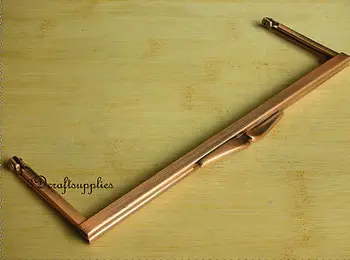 

metal purse frame glue on clasp clip red anti-copper 7 inch x 2 1/2 inch D67