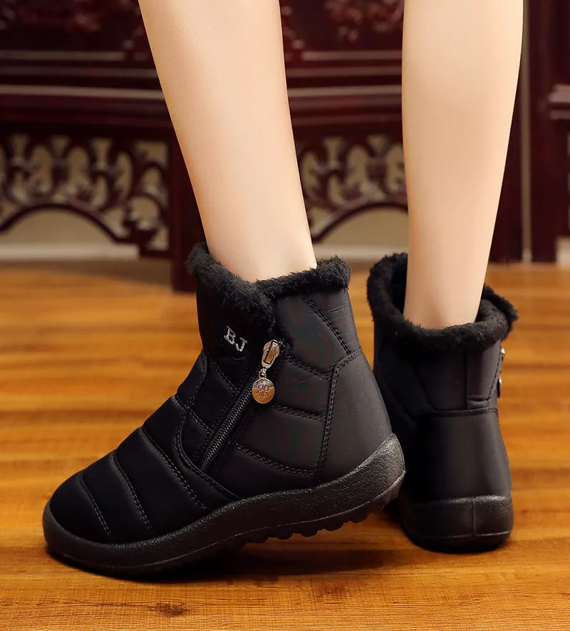 TIMETANG2018 Winter Shoes Woman Snow Boots With Plush Inside Botas Mujer Waterproof Plus Size 43 Winter Boots Female BootiesE229