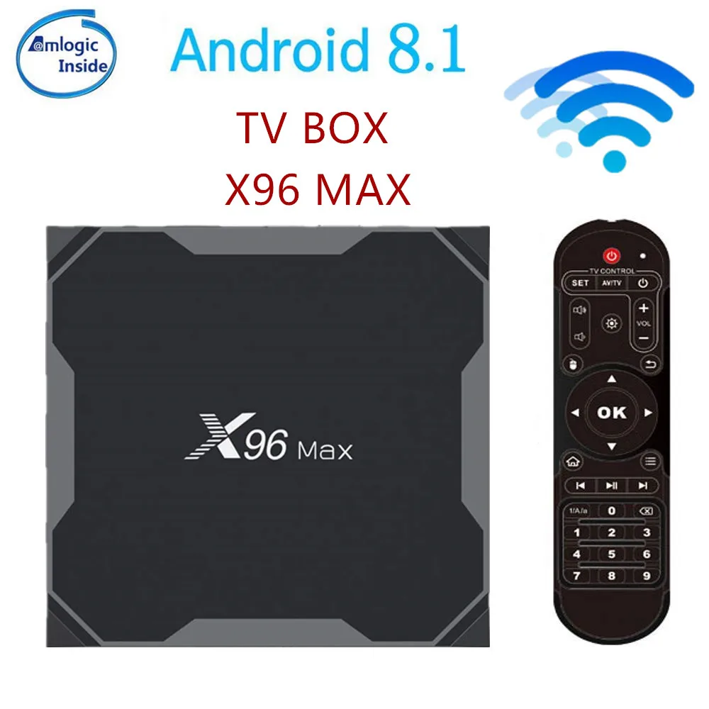  X96 Max Smart TV BOX Android 8.1 Amlogic S905X2 LPDDR4 Quad Core 4GB 64GB 2.4G&5GHz Wifi BT 1000M 4