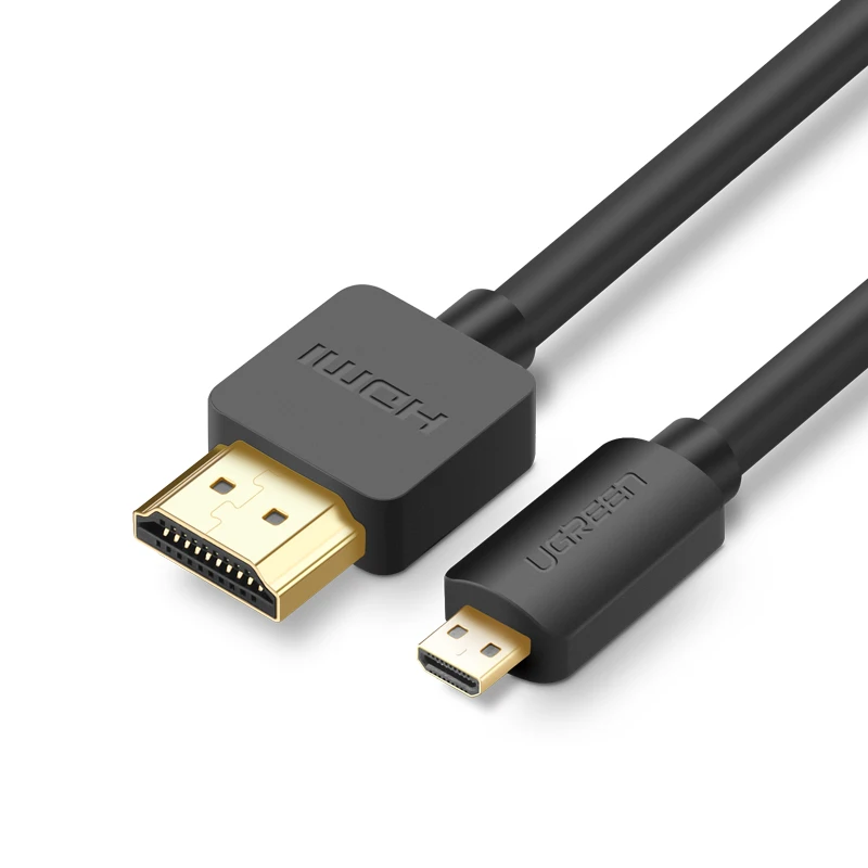 Кабель Micro HDMI к HDMI 3D 4 K* 2 K Male-Male High Premium позолоченный HDMI адаптер для телефона планшета HDTV камеры - Цвет: Черный