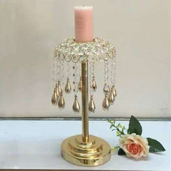 

Unique cheap candle holder / glass gold iron flower vase for wedding and party table