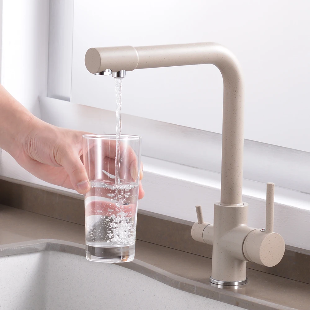  Kitchen Filtered Faucet Water with Dot Brass Purifier Faucet Dual Sprayer Drinking Water Tap Vessel - 32851680753