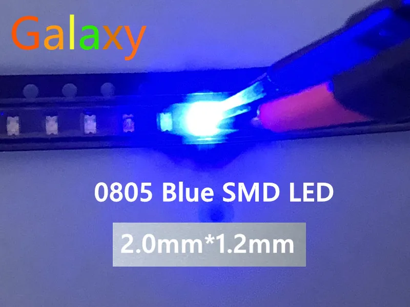 

100PCS SMD 0805 Blue Super Bright SMD LED Lamps Diodes 0805 LED 0805 diodes 460-465nm 80-120mcd 3.0-3.4v light-emitting diode