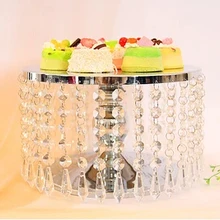 30 см* 18 см с серебряным покрытием старший кекса кристалл падение торт стенд кристалл зеркало плиты Торт Свадебный торт стенд праздничные атрибуты