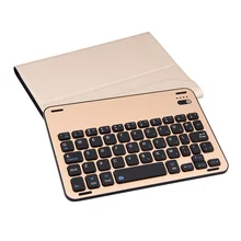 Detachable Ultra Thin Mute Stand Wireless Bluetooth Keyboard Leather Case Smart Cover with Magnetic Charging Cable for ipad