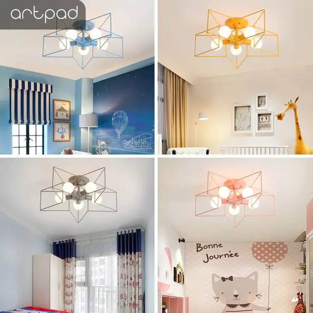 Online Shop Artpad Modern Star Ceiling Lights For Kids Room Living