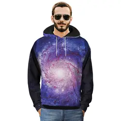 Панк Crewneck Galaxy уже 3D Принт толстовки мужские повседневные свитера пуловер с капюшоном топы корректирующие одежда с капюшоном для улицы XXL