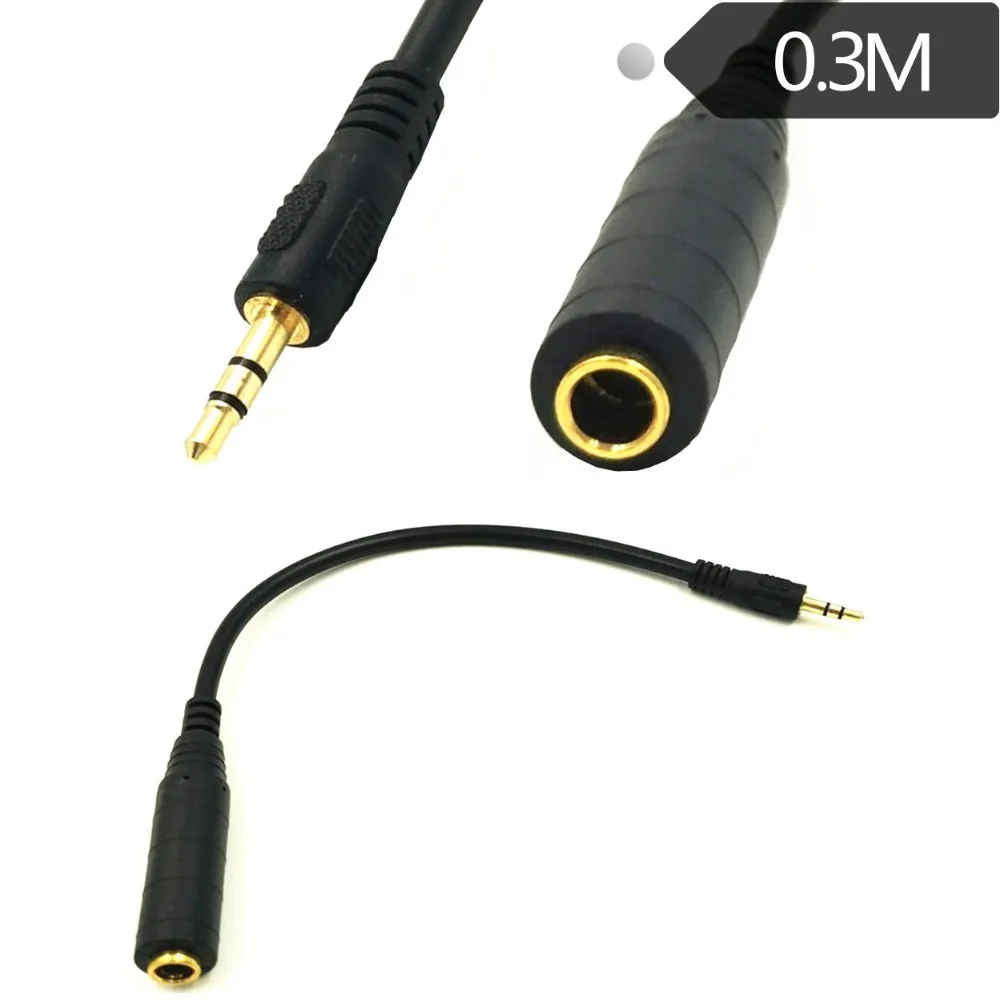 6.35 Female to 3.5 Male Plug Jack Stereo Hifi Mic Audio Extension Cable