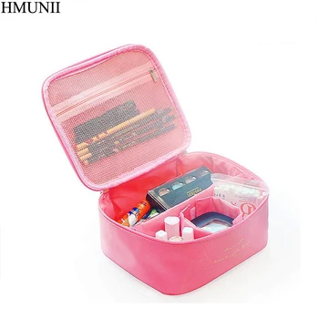 

HMUNII Brand Travel Organizer Bag Unisex Women Cosmetic Bag Oxford Travel Makeup Bags Washing Toiletry Kits Storage Bags B1-19