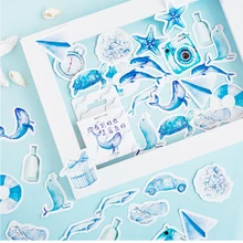 2 штуки в упаковке наклейка синие морские организмы бумажная наклейка s ручная работа Скрапбукинг декорирование дневник Lable Симпатичные уплотнительные наклейки s Kawaii Sta