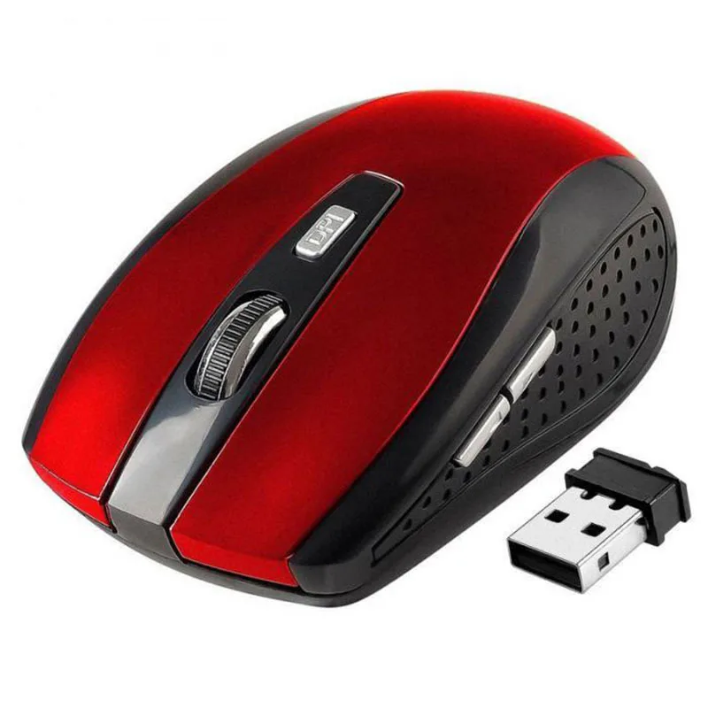 New Design 2.4GHz Wireless Optical Mouse/Mice With USB 2.0 Receiver For PC Laptop Black Blue Red Silver Color