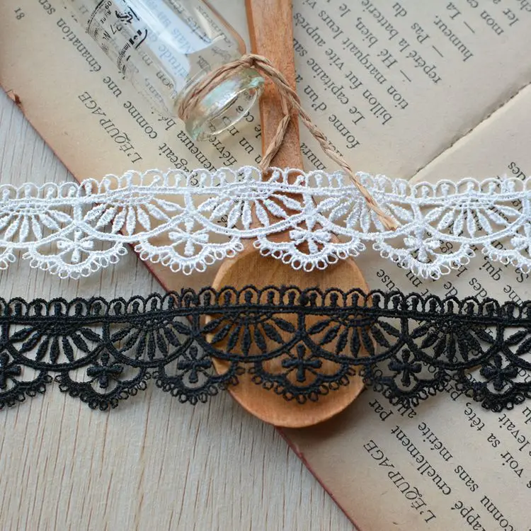 

Clothes diy handmade black and white water soluble lace skirt baby clothes decoration lace necklace accessories 2.6cm x 1meter