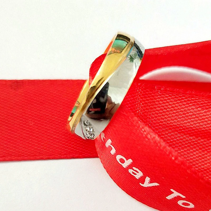 Романтические свадебные кольца для возлюбленной золотого цвета парные кольца из нержавеющей стали для помолвки вечерние ювелирные изделия обручальные кольца