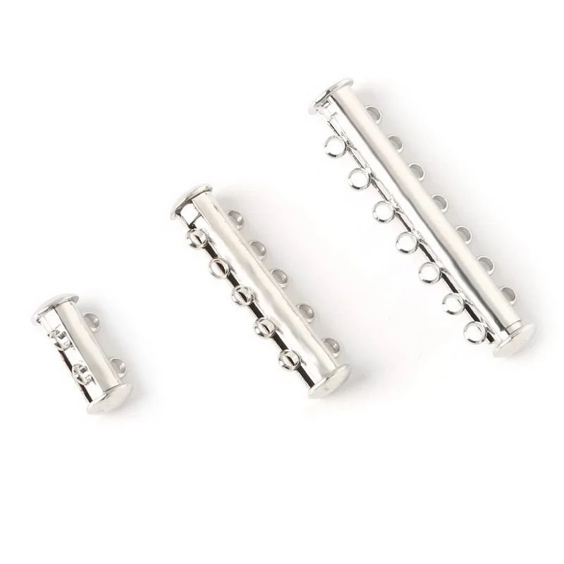 

Hot Sales Clasps 5Pcs/lot Rhodium Plated 2~7 Strands Magnetic Slide Clasps For DIY Bracelet Necklace Jewelry Making Accessaries
