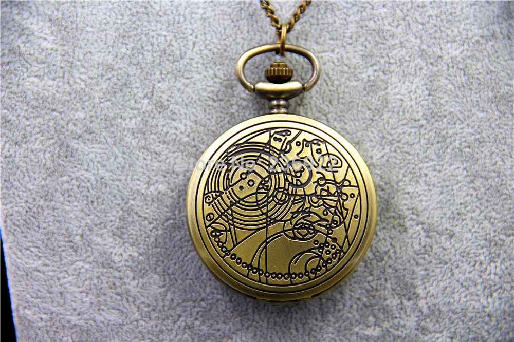 

ZRM Fashion Vintage TARDIS Necklace Doctor Who Pocket Watches Necklace Gallifreyan Necklace Jewelry Men Women Gifts Dia45mm