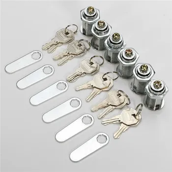 

6 Set MS403-30 Padlock With Keys Replacement Desk Drawer Lock Keys Cam Cabinet Box Panel Door Tool For RV Motorhome Trailer