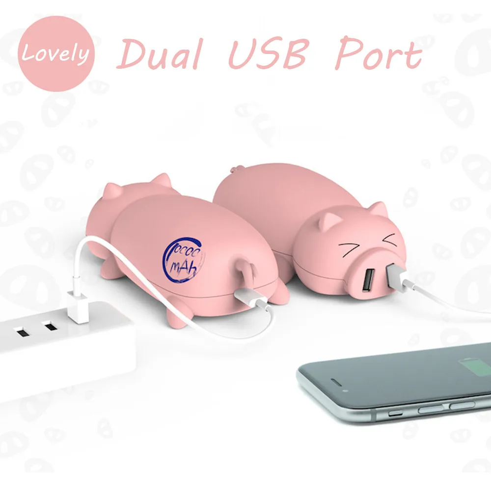 Восхитительный дизайн Piggy, портативный внешний аккумулятор с двумя usb-портами, 10000 мА/ч, портативный внешний аккумулятор, внешний аккумулятор, зарядное устройство, внешний аккумулятор