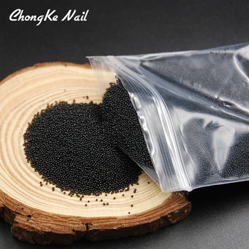

Jet Black Color Nail Art Trend Caviar Manicures Micro Beads Dyed No Hole Diy Charm 3D Nail Art Rhinestones Decorations