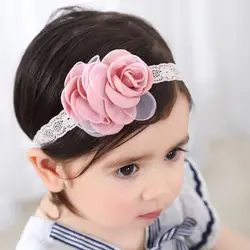 2018 новый для маленьких девочек розовыми цветами форме оголовье головной убор прекрасный день рождения Одежда Аксессуары для волос малышей