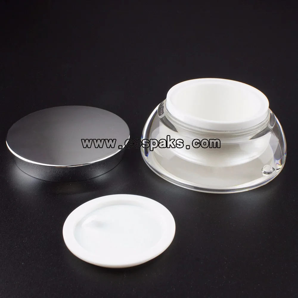 Parafuso de Plástico Recipientes de Topo Frasco de Creme Frasco de 15g Branco Pérola Acrílico Frasco Cosmético Cospack 15g Vazio Facial 50 Pcs 15 ml 4 High Quality Beleza e saúde