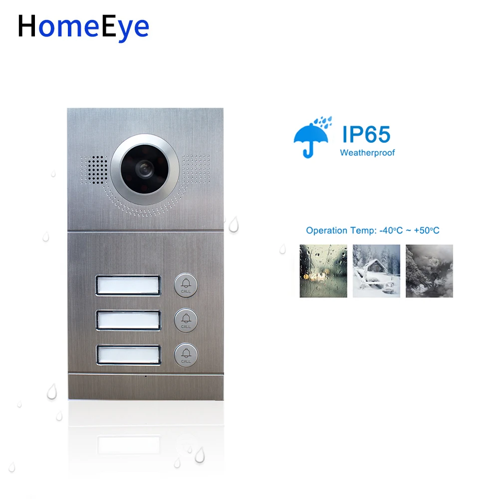 3-Apartments Door Access Control System 720P 7'' WiFi IP Video Door Phone Smart Video Intercom POE iOS/Android APP Remote Unlock