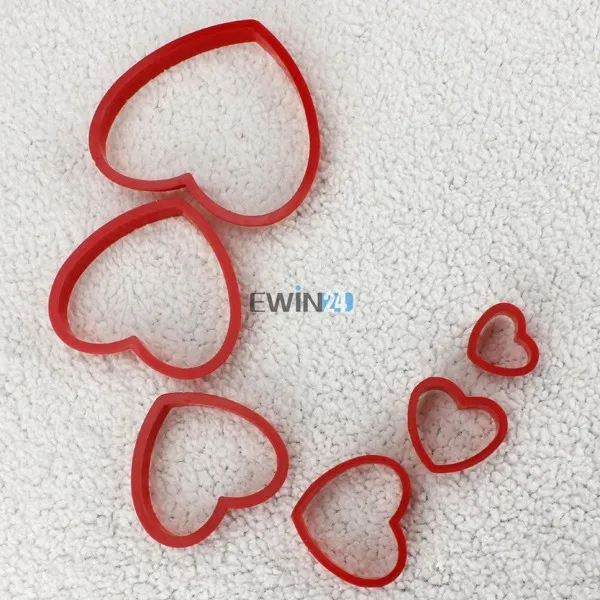 Heart Shape Cookie Cutter Biscuit Plastic Moulds Pastry Mould Baking Love Red (3)