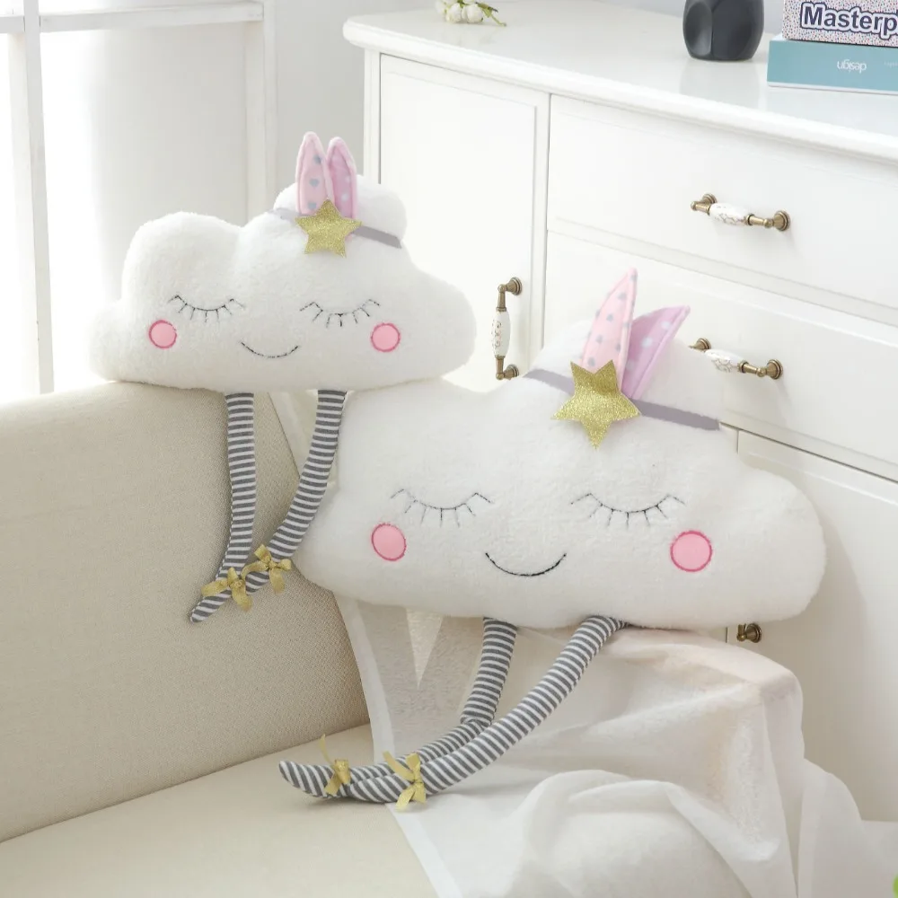 New Arrival Ins Kawaii Cloud Plush Pillow Stuffed Cartoon Soft Cloud Toy Cushion Grils Home