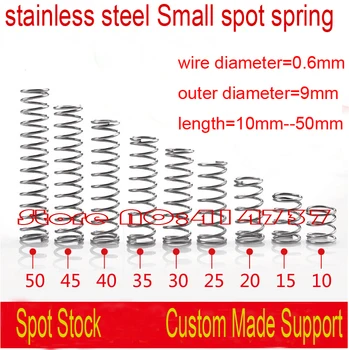 

0.6mm Wire OD=9mm Length=10mm--50mm stainless steel Small spot spring micro spring compression spring pressure spring OD=9mm