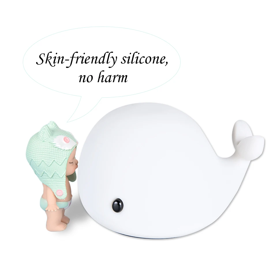 Touch Silicone Led Night Light USB Rechargeable Baby Children Kids Gift Animal Cartoon Lamp Bedside Bedroom (6)