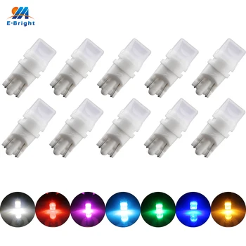 

YM E-Bright 10 PCS T10 W5W 2835 3 SMD 12V DC Interior LED Car Lights Auto Bulbs White Blue Red Amber Green Pink 110Lm Signal led
