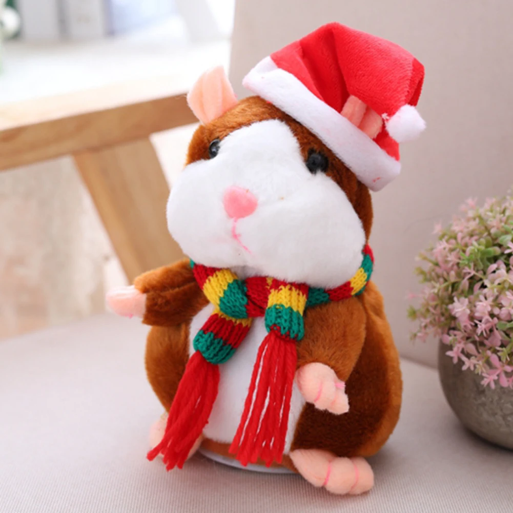 

Electric Cute Plush Mimicry Pet Christmas Animal Toys Walking Talking Hamster Stuffed Animals Toys for Kids Christmas Gift