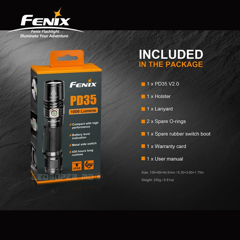 Высокая производительность Fenix PD35 V2.0 Cree XP-L HI V3 светодиодный тактический фонарь для военных/Изучение/аварийного освещения