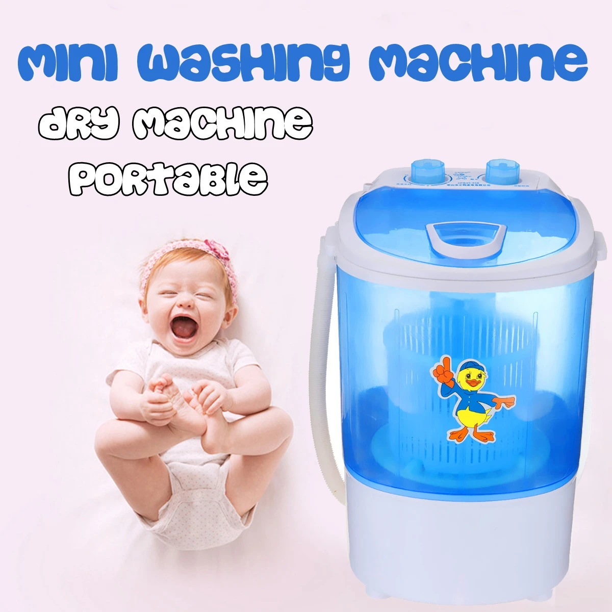 Mini Wash Machine Semi-automatic Single-barrel Washer Prevent Winding Wave Wheel Laundry Product