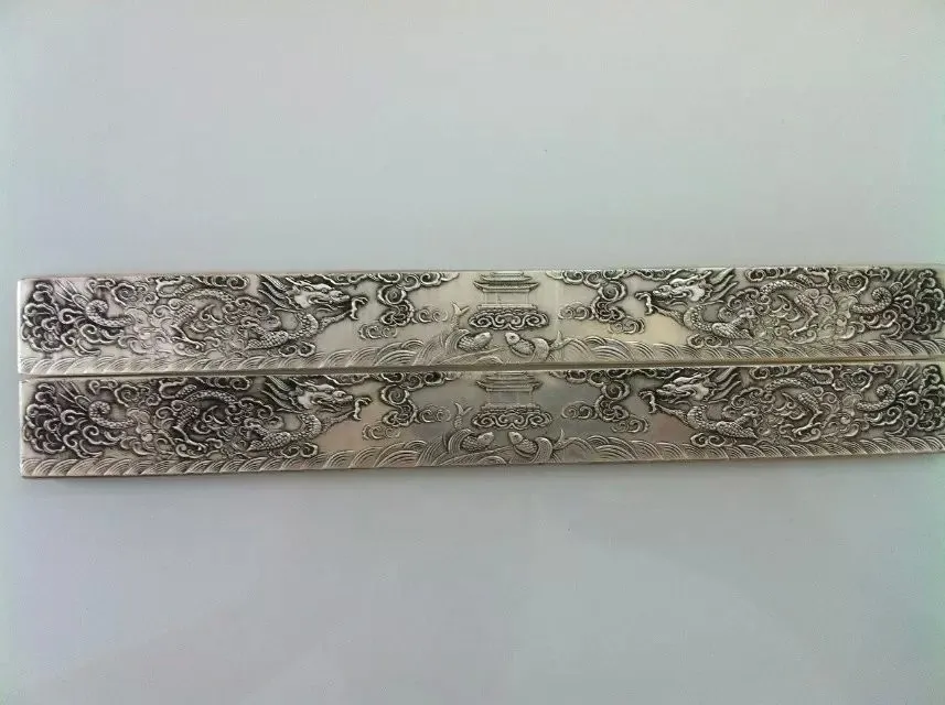 

The "scholar's four jewels" copper silver carp Longmen Ssangyong paper weight boutique Paperweight Paperweight